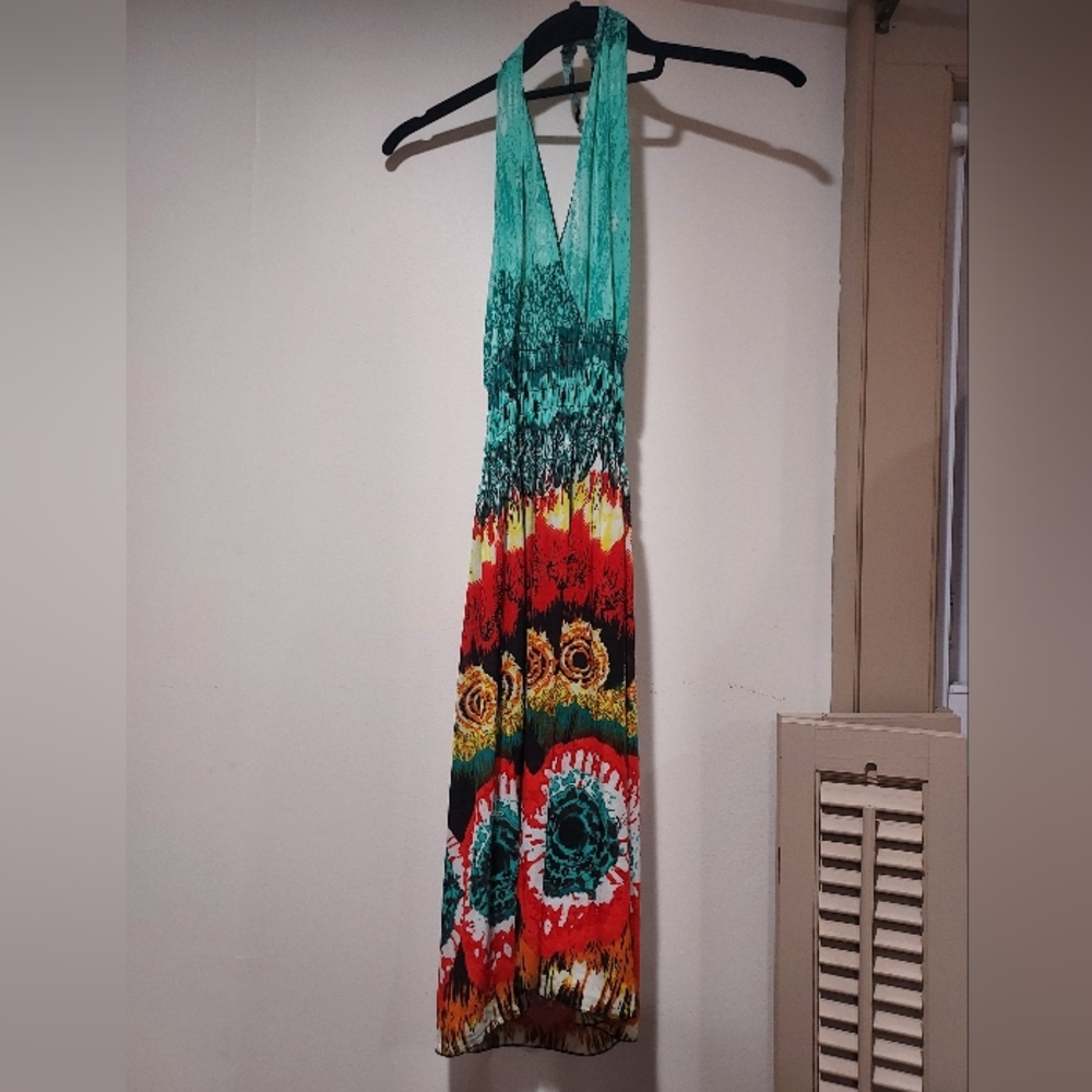 Multicolor Halter Dress